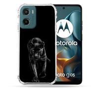 Cokitec - Carcasa Reforzada para Motorola G05/E15, diseño de Pantera, Color Negro