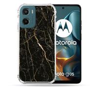 Cokitec - Carcasa Reforzada para Motorola G05/E15, Textura de mármol, Color Negro