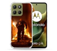 Cokitec - Carcasa Reforzada para Motorola G15, diseño de Bomberos