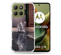 Cokitec - Carcasa Reforzada para Motorola G15, diseño de Gato
