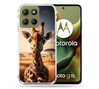 Cokitec - Carcasa Reforzada para Motorola G15, diseño de Jirafa