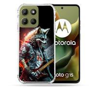 Cokitec - Carcasa Reforzada para Motorola G15, diseño de Lobo