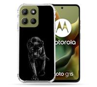 Cokitec - Carcasa Reforzada para Motorola G15, diseño de Pantera, Color Negro