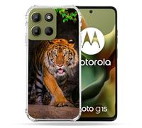 Cokitec - Carcasa Reforzada para Motorola G15, diseño de Tigre