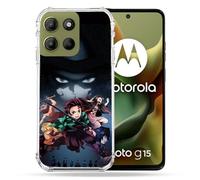 Cokitec - Carcasa Reforzada para Motorola G15 Manga Demon Slayer, Color Negro