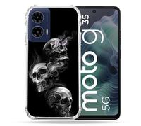 Cokitec - Carcasa Reforzada para Motorola G35 5G con Cabeza de Muerte Triple
