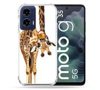 Cokitec - Carcasa Reforzada para Motorola G35 5G, diseño de Jirafa, Color Blanco