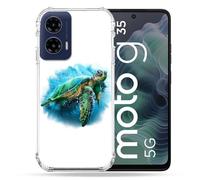Cokitec - Carcasa Reforzada para Motorola G35 5G, diseño de Tortuga, Color Blanco
