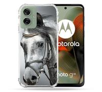 Cokitec - Carcasa Reforzada para Motorola G55 5G, diseño de Caballo, Color Blanco