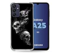 Cokitec - Carcasa Reforzada para Samsung Galaxy A25 5G, diseño de Calavera Triple
