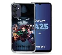 Cokitec - Carcasa Reforzada para Samsung Galaxy A25 5G, diseño de Manga Demon Slayer, Color Negro