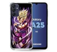 Cokitec - Carcasa Reforzada para Samsung Galaxy A25 5G (Manga Dragon Ball Sangohan), Color Morado