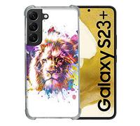 Cokitec - Carcasa reforzada para Samsung Galaxy S23 Plus, diseño de león, color blanco