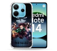 Cokitec - Carcasa Reforzada para Xiaomi Redmi Note 14 4G (Manga Demon Slayer), Color Negro