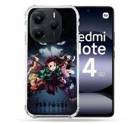 Cokitec - Carcasa Reforzada para Xiaomi Redmi Note 14 5G, Manga Demon Slayer, Color Negro