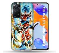 Cokitec Funda para Xiaomi Redmi Note 11 Pro / 11 Pro 5G Manga Dragon Ball Sangoku Blanco