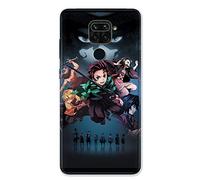 Cokitec Funda para Xiaomi Redmi Note 9 - Manga Demon Slayer Negro