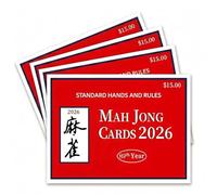COKNUMBER Cartas oficiales Majong 2026, paquete de 4 cartas American