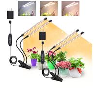 COKOLILA 2 piezas Lámpara de cultivo, 320 LEDs luz de espectro completo, 3000 K 5000 K 660 nm para plantas de interior con temporizador, 10 brillo, 3 modos, mejor para plantas pequeñas (Con adaptador)