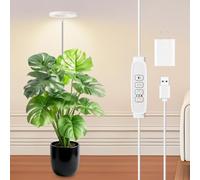 COKOLILA Lámpara de Cultivo LED, Luz de Crecimiento para Plantas de Interior con Temporizador 6/12/18h, Altura Ajustable, 3 Modos y Dimerizable, para Hortalizas, Plantas con Flores y Decorativas