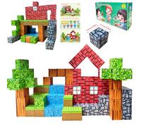 Cokomono Bloques de construcción magnéticos, construcción de minas magnéticas, juguete de construcción magnético para niños a partir de 3 años, Montessori Juguetes creativos (bosques, piezas, 100)