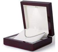 Cokos Box Joyero de madera con luz LED, caja de madera de 10 x 10 x 3,8 cm, caja de regalo para manualidades, pasatiempos, hombres, mujeres, él, sus ocasiones, 1, caoba, interior crema