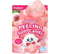 Cokos Gomitas rellenas de chocolate con sabor a melocotón blanco, 75 g