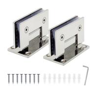 Cokritsm 2PCS Bisagra de Puerta de Cristal para Puerta de Ducha de 8 mm a 12mm Herrajes para Puerta, 90 Grados Herrajes de Puerta, Bisagra de Pinza, Abrazadera Ajustable para Puerta de Vitrina