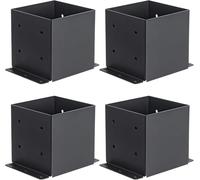 Cokritsm 4 Piezas 6x6 Bases de Poste Ajustables, Tamaño Interior 5.6"x5.6",Soporte de Poste de Pérgola para Valla de Madera,Anclajes de Poste para Rieles de Terraza,Cubierta, Buzón