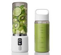 COKUNST Batidora portátil pequeña máquina para batidos con 8 cuchillas, mini licuadora personal con indicador LED, mezclador recargable USB-C de 22000RPM con tapa para viajes, gimnasio, 500 ml, blanco