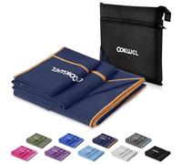 COKWEL Toalla de Microfibra de Viaje, 3 Unidades, 152 x 80 cm, 80 x 38 cm, 38 x 38 cm, Toalla Deportiva de Secado rápido, Toalla de Microfibra Absorbente para Viajes, Gimnasio, Playa(Azul Marino)