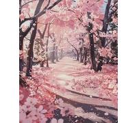 COKYIS 5D Kit de Pintura de Diamante Belleza de flor de cerezo Bricolaje Punto de Cruz Bordado Diamond Art Painting Kits, para Adultos Niños Decoración Pared Hogar(40 * 50cm)