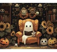 COKYIS 5D Kit de Pintura de Diamante Calabaza fantasma de Halloween Bricolaje Punto de Cruz Bordado Diamond Art Painting Kits, para Adultos Niños Decoración Pared Hogar(40 * 50cm)