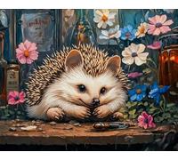 COKYIS 5D Kit de Pintura de Diamante Erizo de flores Bricolaje Punto de Cruz Bordado Diamond Art Painting Kits, para Adultos Niños Decoración Pared Hogar(40 * 50cm)