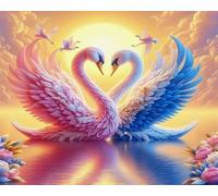 COKYIS 5D Kit de Pintura de Diamante Pareja de cisnes de ensueño Bricolaje Punto de Cruz Bordado Diamond Art Painting Kits, para Adultos Niños Decoración Pared Hogar(40 * 50cm)