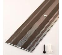 COKYIS Perfil De Unión para Suelos para Laminada, Perfil De Transición De Aluminio para Pisos De Baldosas, 60mm Ancho, Tira De Transición Antideslizante (Color : Brown)