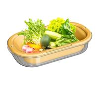 Col - Colador de cocina para colgar sobre el fregadero, colador de fregadero de borde ancho, limpiador de frutas de drenaje rápido con agarre ergonómico, contenedor de lavado de gran capacidad para