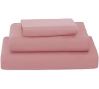 Col & Cor Juego de Sábanas 100% Algodón 3/4 Piezas 200 - Sabana Bajera Ajustable Sabana Encimera Funda de Almohada (Rosa, Cama 90)