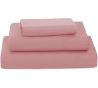 Col & Cor Juego de Sábanas 100% Algodón 3/4 Piezas 200 - Sabana Bajera Ajustable Sabana Encimera Funda de Almohada (Rosa, Cama 200)