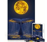 Cola de Ballena bajo la Luna Llena Rompecabezas de 1000 Piezas para Adolescentes Ideal para Entrenar la concentración y como Actividad de Ocio (50x75cm)