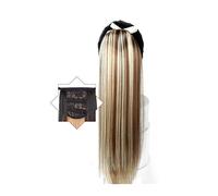Cola de caballo 22" Long Straight Ponytail Extensions for Women, Soft Heat Resistant Synthetic Clip in Drawstring Hairpieces(001)