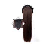 Cola de caballo 22" Long Straight Ponytail Extensions for Women, Soft Heat Resistant Synthetic Clip in Drawstring Hairpieces(0011)