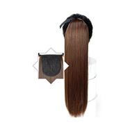 Cola de caballo 22" Long Straight Ponytail Extensions for Women, Soft Heat Resistant Synthetic Clip in Drawstring Hairpieces(009)
