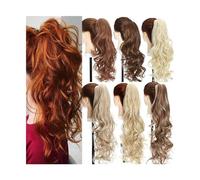 Cola de Caballo Claw Clip in Ponytail Extension 18/24 Inch Synthetic Long Wavy Fake Ponytail Fluffy Natural Wave Curly Ponytail Hairpiece for Women Daily Party Chica Postizos de Pelo (Color : Bleach