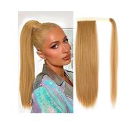 Cola de Caballo Clip de extensión de cola de caballo larga y recta for mujer, postizo de cola de caballo recta, extensiones de cabello sintético envolvente alrededor de cola de caballo Chica Postizos