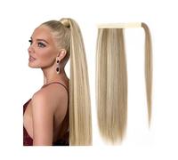 Cola de Caballo Clip de extensión de cola de caballo larga y recta for mujer, postizo de cola de caballo recta, extensiones de cabello sintético envolvente alrededor de cola de caballo Chica Postizos