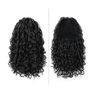 Cola de caballo, Cola de caballo rizada 35 cm for mujer, postizo afro sintético(Black)