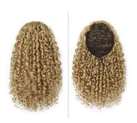 Cola de caballo, Cola de caballo rizada 35 cm for mujer, postizo afro sintético(Gold)