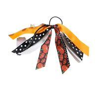 Cola de caballo elástica de Halloween | Choque de chicas Pits, scrunchies de cinta de calabaza | Fancy Fabe Strip | Accesorio de otoño para peluquería