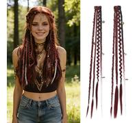 Cola De Caballo Elástica Dread, Cola De Caballo Trenzada Elástica De 2 Piezas, Fácil De Manejar For Celebraciones Navideñas, Juegos De Roles Y Peinado Diario(Platinum Blonde to Grey,20 Inch)